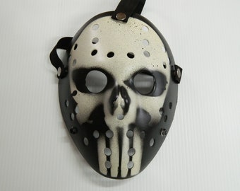 HALLOWEEN PROP Jason Hockey Mask Mod Punisher Skull, Friday the 13th