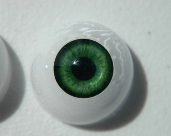 Pair of Life Size Realistic Human Acrylic Half round hollow back Eyes for Halloween PROPS, MASKS, DOLLS FB03 (Green)