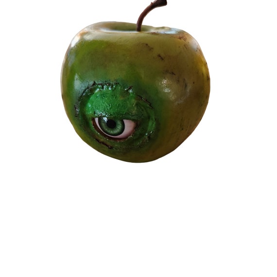 Realistic Life Sized Freaky Fruit All Seeing Rotten Green Apple by