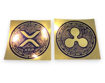 XRP (Ripple) Mirror Gold Vinyl Coin/logo Stickers