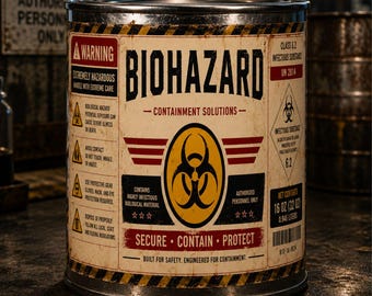 Vintage Biohazard Stash Can 16 oz unique gag gift, great for storage or hiding items, Halloween prop
