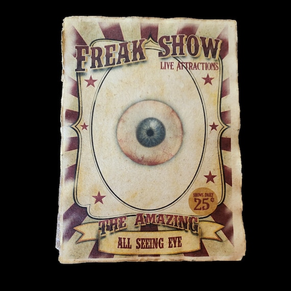 Curiosity, Freakshow, Vintage Circus Posters Printed on Vintage