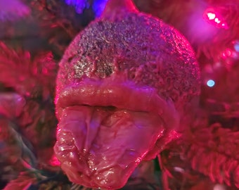 Realistic Tongue Creepy Christmas Ornament by Dead Head Props , Halloween Prop, Horror Prop, Halloween Decoration