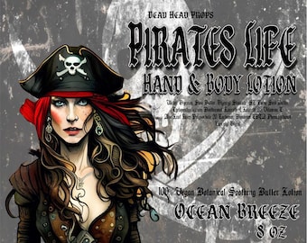 Pirates Life Hand and Body Butter Lotion 225 ml Ocean Breeze or Bay Rum Scent von Dead Head Props, Halloween, Horror