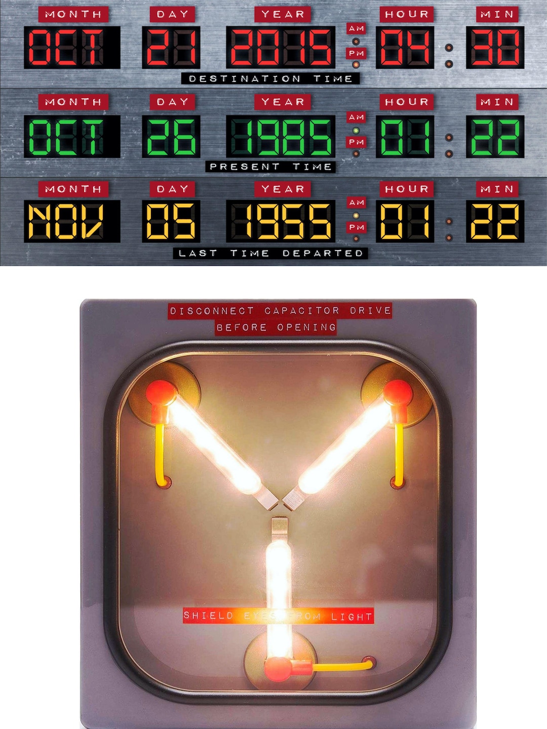 Back to the Future Time Machine/flux Capacitor Panel Stickers/labels 2 ...