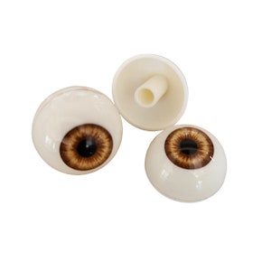 Pair of Life Size Realistic Human Acrylic Eyes for Halloween PROPS, MASKS, DOLLS Golden Brown
