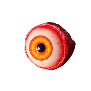 Lanzador de ojos naranja ardiente de Dead Head Props, accesorio de Halloween, accesorio de terror sangriento de tamaño real, decoración de Halloween