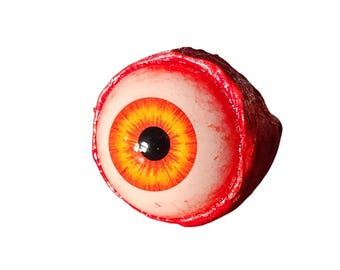 Fiery Orange Eyeball Popper by Dead Head Props  Halloween Prop, Realistic Life Sized Bloody Horror Prop, Halloween Decoration