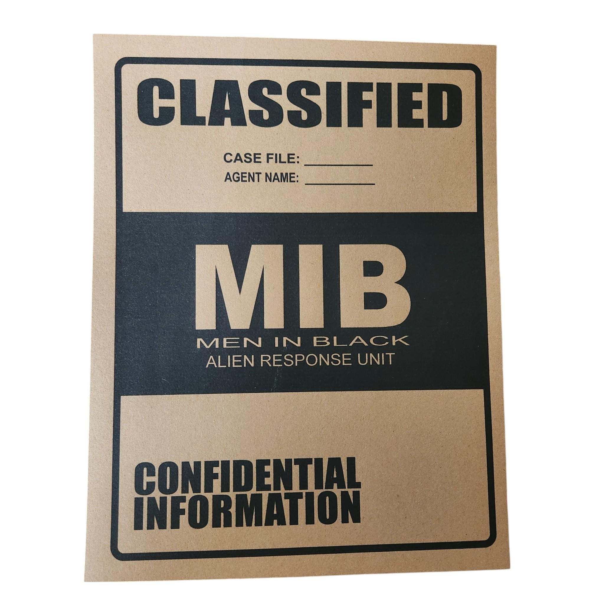 2 X MIB (men in Black) Classified Card Stock Cover Sheet 8.5 2 X MIB (men in Black) Classified Card Stock Cover Sheet 8.5