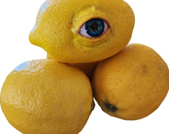 Fruits étranges réalistes, taille réelle, citron qui voit tous par Dead Head Props, accessoire d'halloween, accessoire d'horreur, décoration d'halloween
