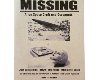 Roswell Area 51 Alien Autopsy UFO Poster Documents for Prop or