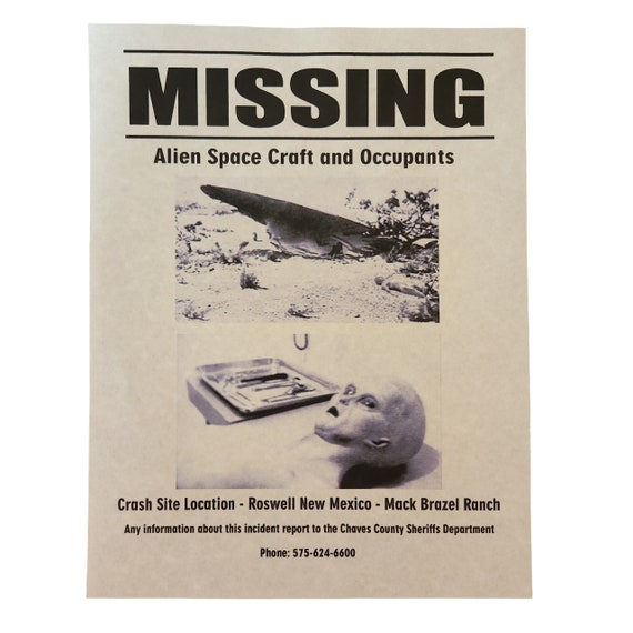 Roswell Area 51 Alien Autopsy UFO Poster Documents for Prop or