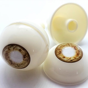 Pair of Life Size Premium Realistic Human Acrylic Eyes for Halloween PROPS, MASKS, DOLLS Brown Blind