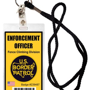 Novelty ID Security Badge US Border Patrol Halloween Costume Movie Prop Badge