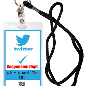 Novelty ID Security Badge Twitter Suspension Halloween Costume Movie Prop Badge