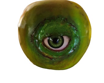 Realistic Life Sized Freaky Fruit All Seeing Rotten Green Apple by Dead Head Props ,Halloween Prop, Horror Prop, Halloween Decoration