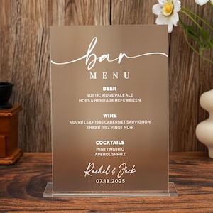 Bar Menu Sign/Wedding Signature Drink Menu/Wedding Bar Sign/Modern Wedding Bar Menu/Wedding Party Sign/Party Decor/Wedding Cocktail Sign
