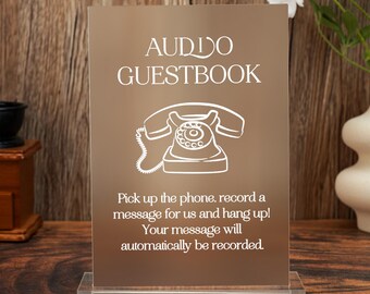 Audio Guestbook Sign, Voicemail Guestbook, Wedding Guestbook Sign, Audio Booth Sign, Leave a Message Guest Book Sign, Wedding Telephone Sign