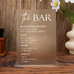 Minimalist Wedding Bar Menu Sign,Wedding Signature Drink Menu,Wedding Bar Sign,Wedding Drink Menu Template,Wedding Party Sign,Wedding Sign