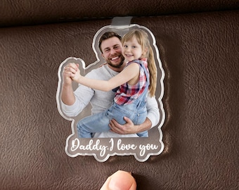 Cadeau personnalisé fête des pères pour papa, clip de pare-soleil de voiture photo personnalisé, clip de pare-soleil de voiture photo bébé, Drive Safe Daddy, cadeau pour mari