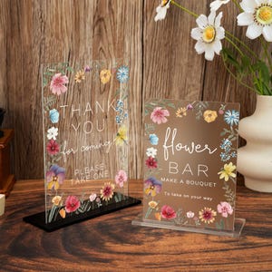 Cartello per bar di fiori/Cartello per regali di nozze floreali/Cartello per bomboniere/Cartello per libro degli ospiti con foto/Cartello per addio al nubilato/Cartello per baby shower/Cartello per biglietti e regali