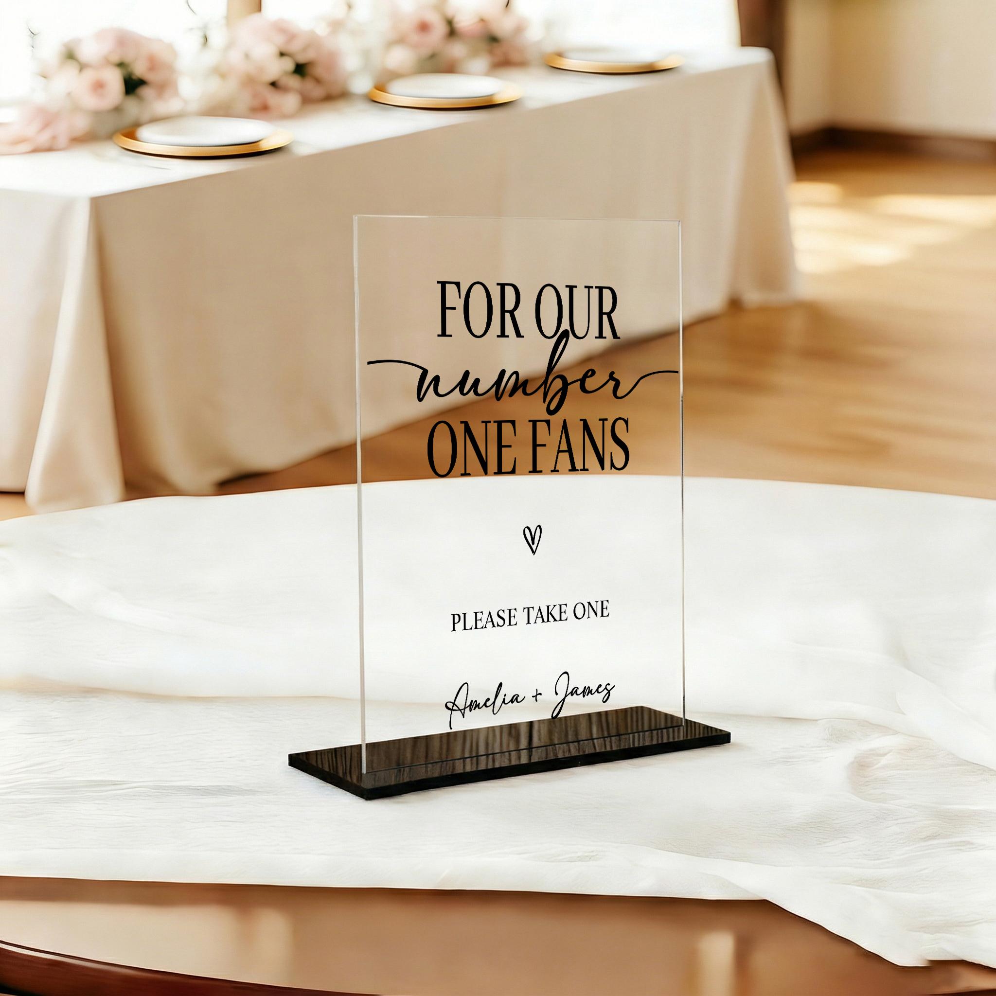 Number One Fan Wedding Sign, for Our Number One Fans, Minimalist ...