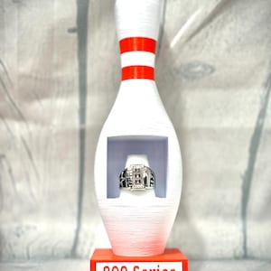 Bowling Pin Honor Score Ring Display – Proudly display 300 game or 800 series rings 800 Series
