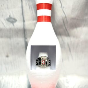 Bowling Pin Honor Score Ring Display – Proudly display 300 game or 800 series rings 300 Game