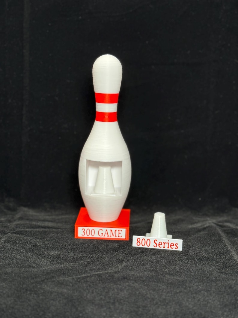 Bowling Pin Honor Score Ring Display – Proudly display 300 game or 800 series rings image 3