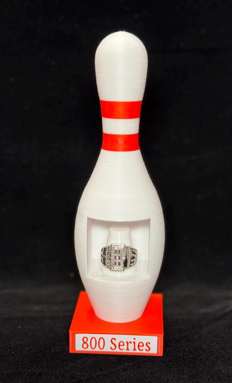 Bowling Pin Honor Score Ring Display – Proudly display 300 game or 800 series rings image 7