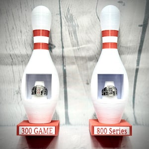 Bowling Pin Honor Score Ring Display – Proudly display 300 game or 800 series rings image 8