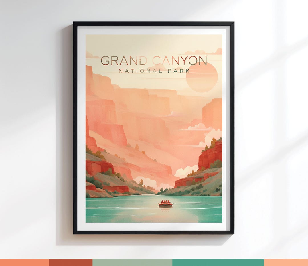 River Raft Poster Grand Canyon Colorado River Raft Poster | Art Print | Variation #012 - Etsy