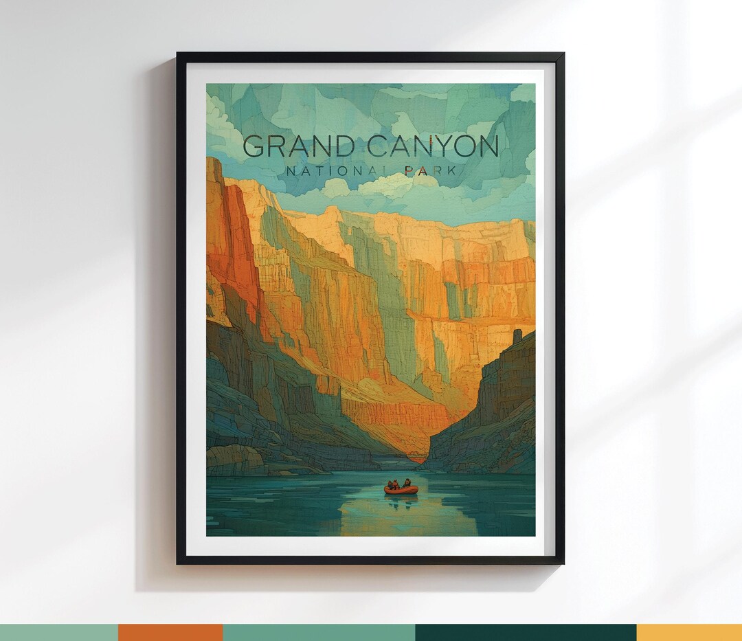 River Raft Poster Grand Canyon Colorado River Raft Poster | Art Print | Variation #010 - Etsy