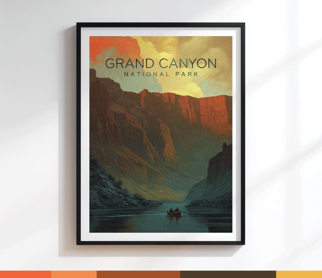 River Raft Poster Grand Canyon Colorado River Raft Poster | Art Print | Variation #009 - Etsy