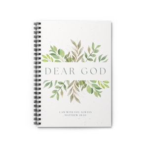 Dear God Journal Christian Spiral Notebook for Bible Notes Daily Prayer or Faith Planning