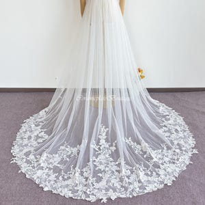 Vintage Flower Lace Detachable Train with 3 Pins, Lace Edge Removable Train, Tulle Wedding Train, Attached Train, Bridal Chapel Skirt Train