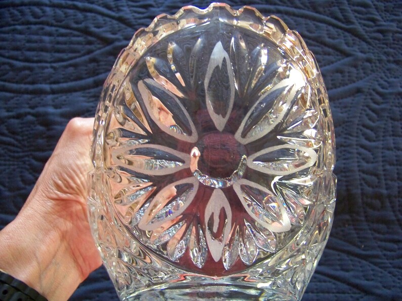 Lead Crystal Bowl Zajecar Yugoslavia Kristal Oval Serving Etsy