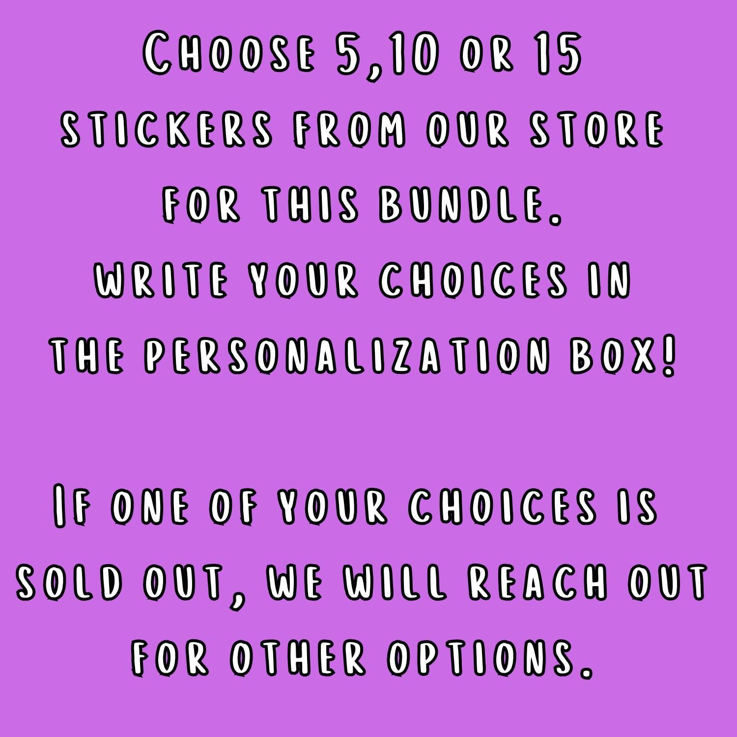Custom Sticker Bundle – Choose Your Own Waterproof Vinyl Stickers - Etsy