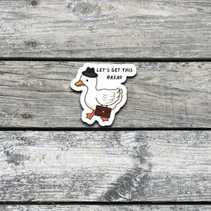 Funny Goose Laptop Sticker: &quot;Let&#39;s Get This Bread&quot; Meme - Waterproof Vinyl