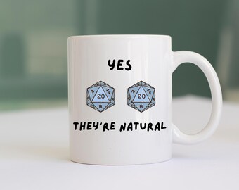 Funny D20 Mug: Natural 20s, Dungeons and Dragons Gift