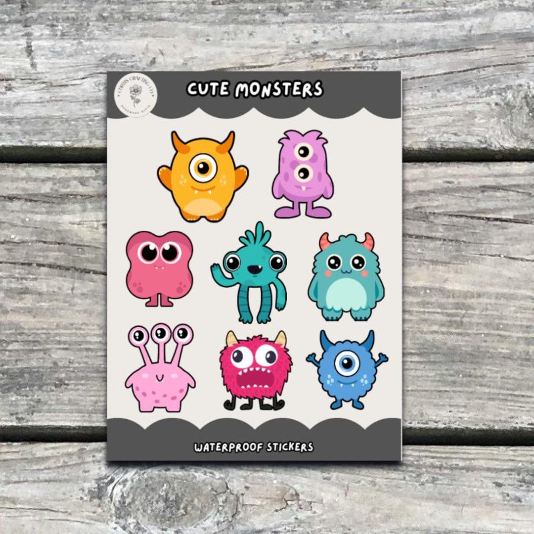 Adorable Monster Sticker Set for Fun Decorating – Waterproof Vinyl ...