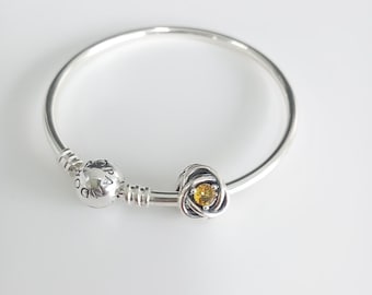 Pandora November Birthstone Charm Eternity Circle Bangle Gift Set