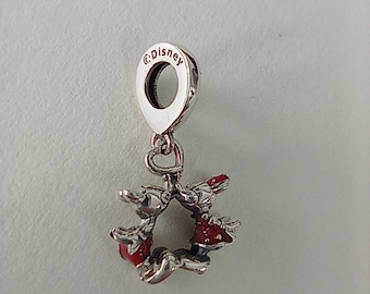 Pandora  Mickey  Minnie Kissing Dangle Charm S925 ALE