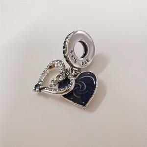 heavenly shooting star hearts double pandora charm pendant