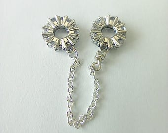 Pandora 925 ALE Silver Clear Sparkle Safety Chain
