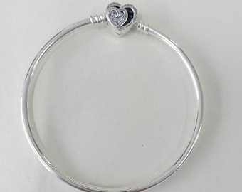 PANDORA Entwined Infinite Hearts Bangle Bracelet ALE S925