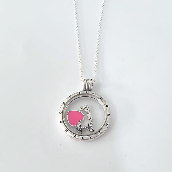 Pandora Floating Locket Necklace Love Feelings Petites Locket