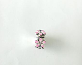 Pandora Silver & Pink Daisy Flower Clip Charm