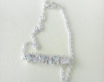 PANDORA 925 Sparkling Endless Hearts Chain Bracelet