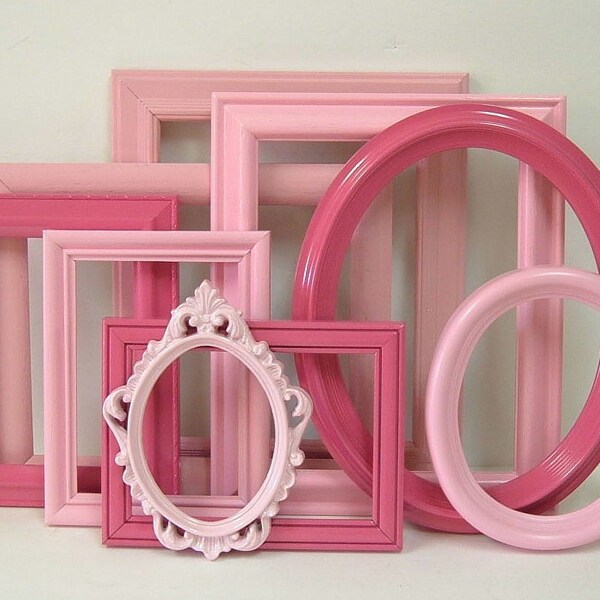 Picture Frames Set Shabby Chic Frames Pink Gallery Wall For Home Decor